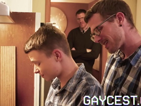 GAYCEST - Little Austin Young banged by daddy in wild threeway