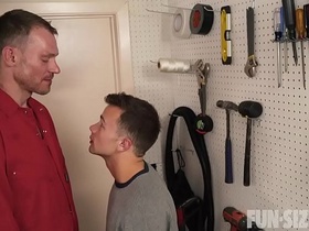 FunSizeBoys - Tiny twink fucked after being seduced by tall handyman