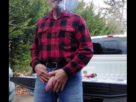 Finishing helping buddy cut firewood