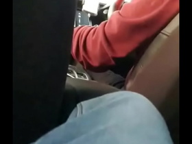 Pulling my 8.5" cock out in my UBER he has no idea