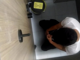 Boy caught wanking on restroom