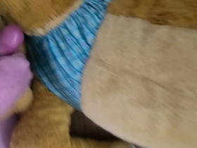 Cumming with two Lion plushies