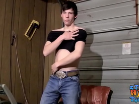 Young straight thug Cooper Reeves masturbates solo and cums